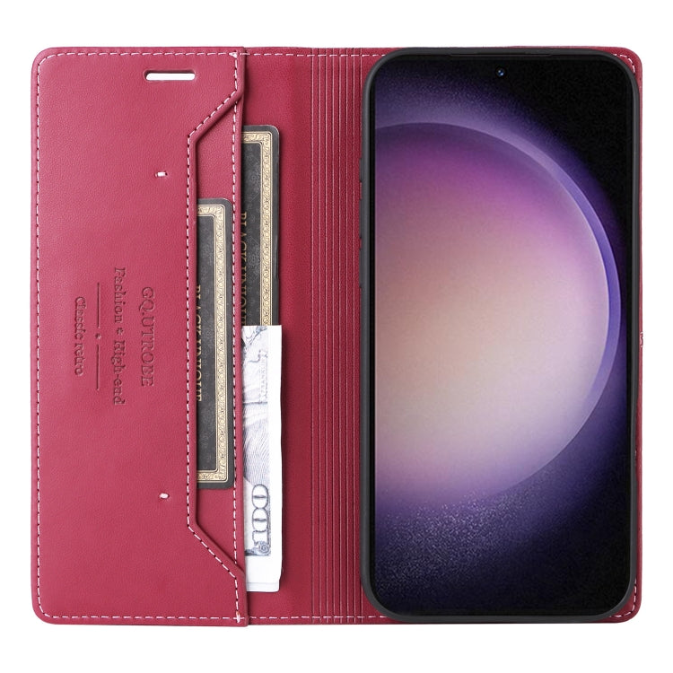 For Samsung Galaxy S23 5G GQUTROBE G01 RFID Anti-theft Leather Phone Case(Red)