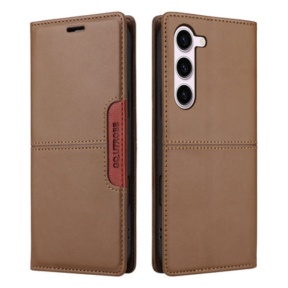 For Samsung Galaxy S23 5G GQUTROBE G01 RFID Anti-theft Leather Phone Case(Brown)