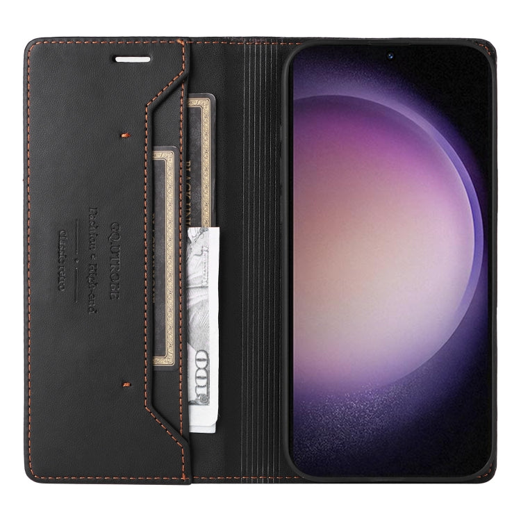 For Samsung Galaxy S23 5G GQUTROBE G01 RFID Anti-theft Leather Phone Case(Black)