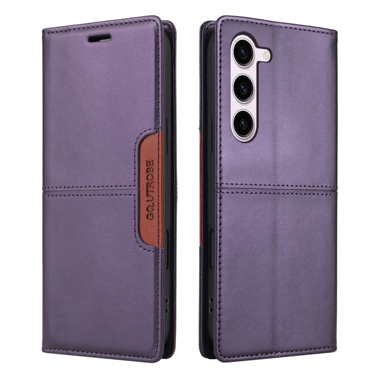 For Samsung Galaxy S23 5G GQUTROBE G01 RFID Anti-theft Leather Phone Case(Purple)