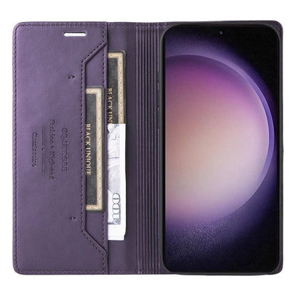 For Samsung Galaxy S23 5G GQUTROBE G01 RFID Anti-theft Leather Phone Case(Purple)