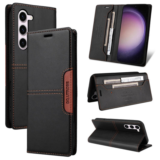 For Samsung Galaxy S23+ 5G GQUTROBE G01 RFID Anti-theft Leather Phone Case(Black)