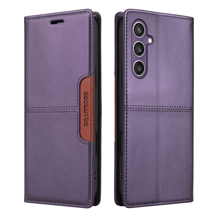 For Samsung Galaxy S24 5G GQUTROBE G01 RFID Anti-theft Leather Phone Case(Purple)