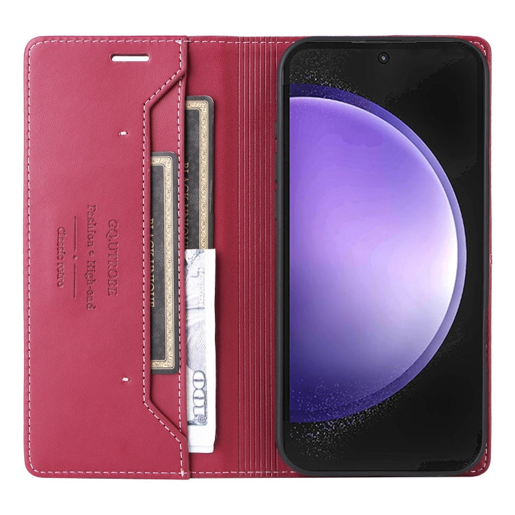 For Samsung Galaxy S24 FE 5G GQUTROBE G01 RFID Anti-theft Leather Phone Case(Red)