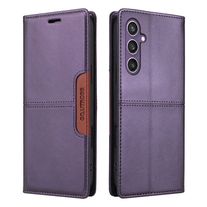 For Samsung Galaxy S24 FE 5G GQUTROBE G01 RFID Anti-theft Leather Phone Case(Purple)