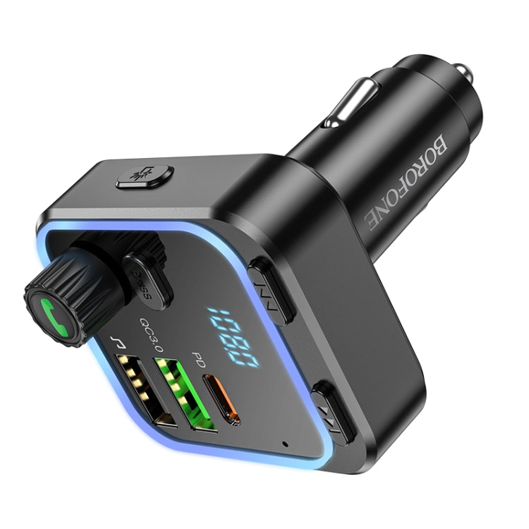 Borofone BC53 Highway PD20W & QC3.0 Car Bluetooth FM Transmitter(Black)