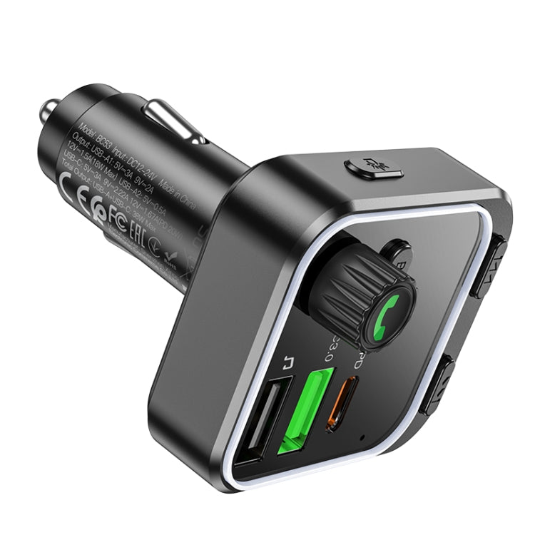 Borofone BC53 Highway PD20W & QC3.0 Car Bluetooth FM Transmitter(Black)