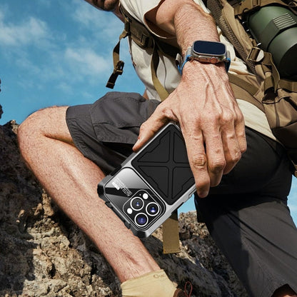 For iPhone 16 Pro Max R-JUST Life Waterproof Dustproof Shockproof Phone Case(Black)