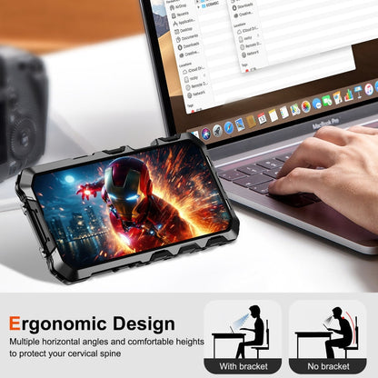 For iPhone 16 Pro Max R-JUST Life Waterproof Dustproof Shockproof Phone Case(Black)