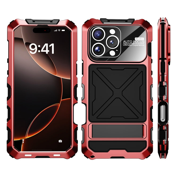 For iPhone 16 Pro Max R-JUST Life Waterproof Dustproof Shockproof Phone Case(Red)