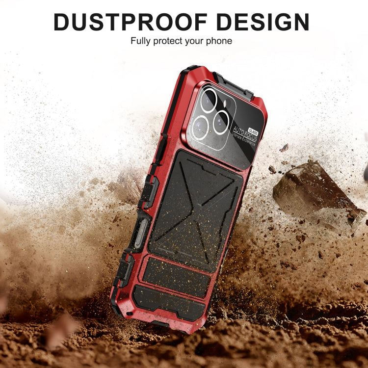 For iPhone 16 Pro Max R-JUST Life Waterproof Dustproof Shockproof Phone Case(Red)