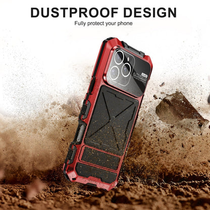 For iPhone 16 Pro Max R-JUST Life Waterproof Dustproof Shockproof Phone Case(Red)