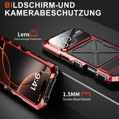 For iPhone 16 Pro Max R-JUST Life Waterproof Dustproof Shockproof Phone Case(Red)
