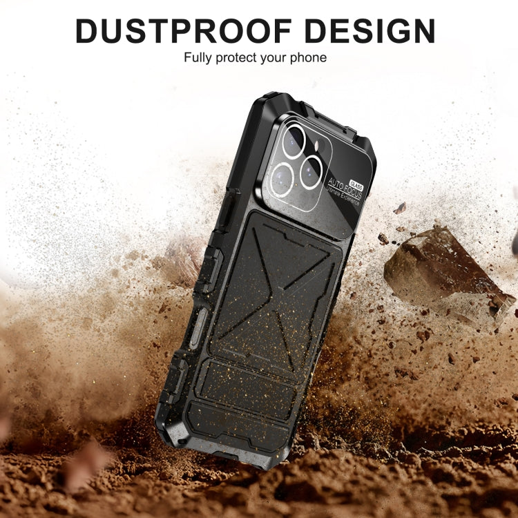 For iPhone 16 Pro R-JUST Life Waterproof Dustproof Shockproof Phone Case(Black)