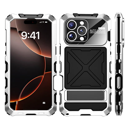 For iPhone 16 Pro R-JUST Life Waterproof Dustproof Shockproof Phone Case(Silver)