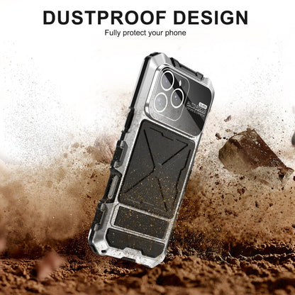 For iPhone 16 Pro R-JUST Life Waterproof Dustproof Shockproof Phone Case(Silver)