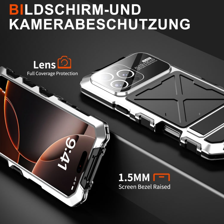 For iPhone 16 Pro R-JUST Life Waterproof Dustproof Shockproof Phone Case(Silver)