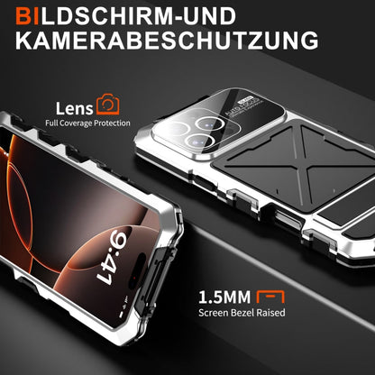 For iPhone 16 Pro R-JUST Life Waterproof Dustproof Shockproof Phone Case(Silver)