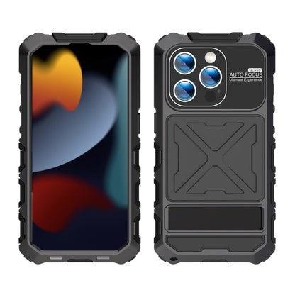 For iPhone 15 Pro Max R-JUST Life Waterproof Dustproof Shockproof Phone Case(Black)