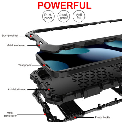 For iPhone 15 Pro R-JUST Life Waterproof Dustproof Shockproof Phone Case(Black)