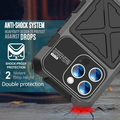 For iPhone 15 Pro R-JUST Life Waterproof Dustproof Shockproof Phone Case(Black)