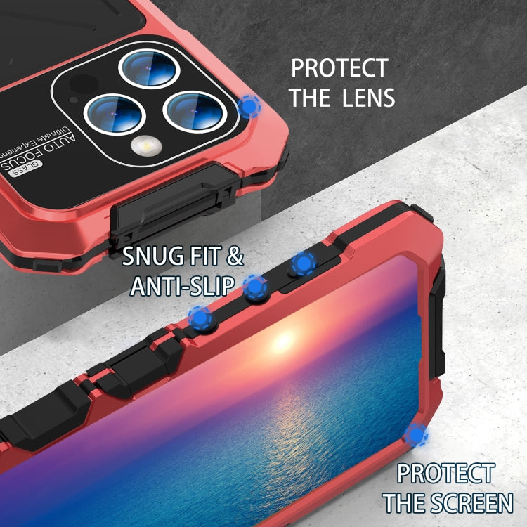 For iPhone 15 Pro R-JUST Life Waterproof Dustproof Shockproof Phone Case(Red)