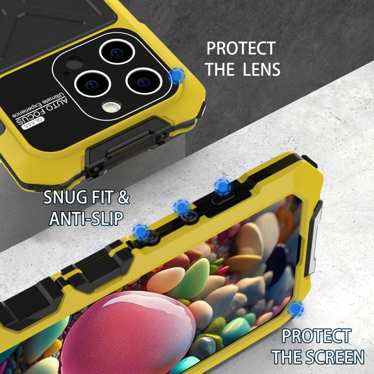 For iPhone 15 Pro R-JUST Life Waterproof Dustproof Shockproof Phone Case(Yellow)