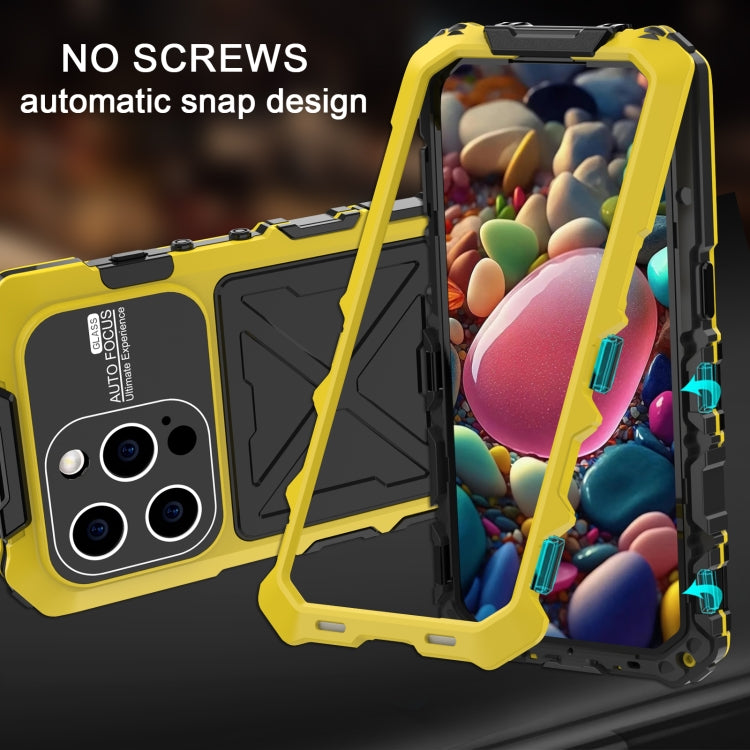 For iPhone 15 Pro R-JUST Life Waterproof Dustproof Shockproof Phone Case(Yellow)