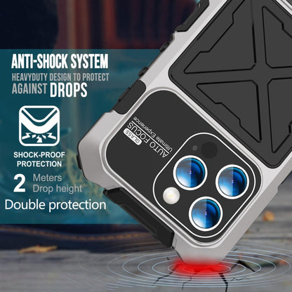 For iPhone 15 Pro R-JUST Life Waterproof Dustproof Shockproof Phone Case(Silver)