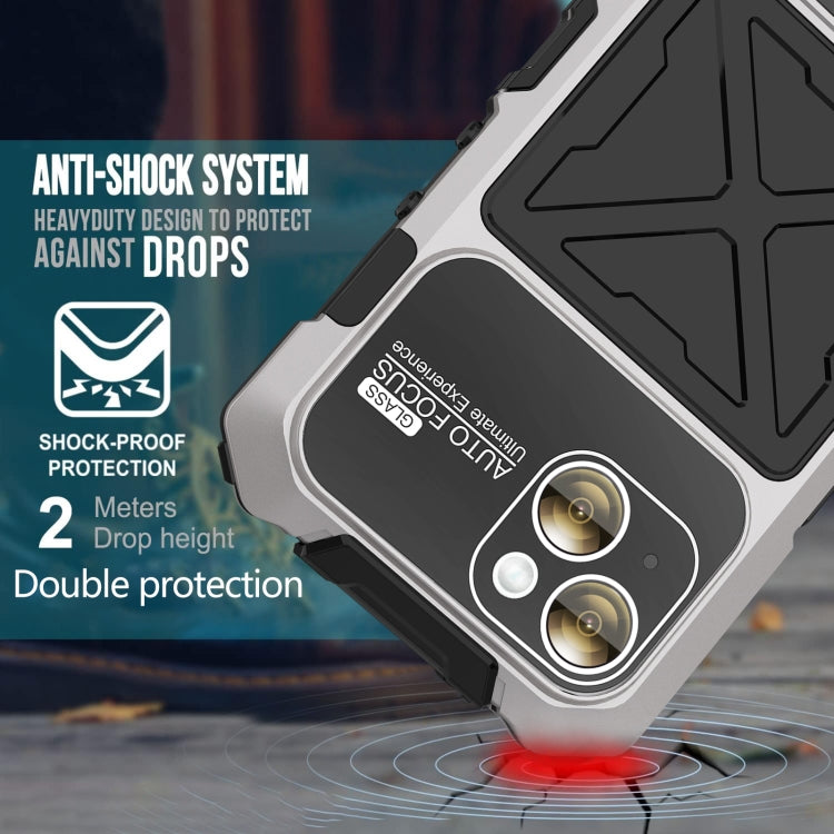For iPhone 15 R-JUST Life Waterproof Dustproof Shockproof Phone Case(Silver)