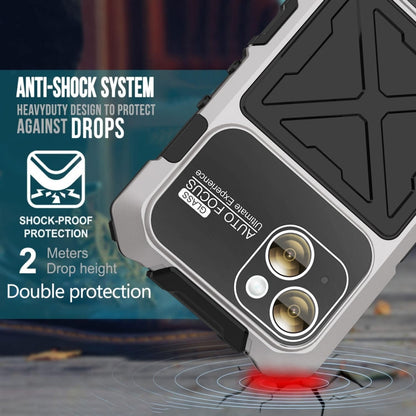 For iPhone 15 R-JUST Life Waterproof Dustproof Shockproof Phone Case(Silver)