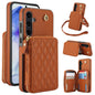 For Samsung Galaxy A35 5G AwQuer Crossbody Zipper Wallet Rhombic Leather Back Phone Case(Brown)