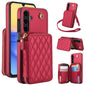 For Samsung Galaxy A15 4G / 5G AwQuer Crossbody Zipper Wallet Rhombic Leather Back Phone Case(Red)