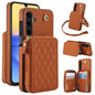 For Samsung Galaxy A15 4G / 5G AwQuer Crossbody Zipper Wallet Rhombic Leather Back Phone Case(Brown)