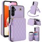 For Samsung Galaxy A14 4G / 5G AwQuer Crossbody Zipper Wallet Rhombic Leather Back Phone Case(Purple)