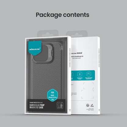 For iPhone 16 Pro Max NILLKIN CamShield Prop MagSafe Magnetic PC Phone Case with Frame(Black)