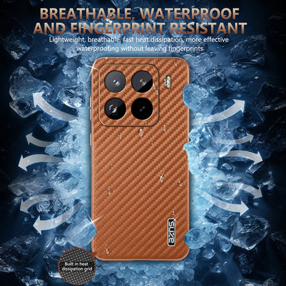 For Xiaomi 15 Pro AZNS Electroplated Edge Carbon Fiber Texture Phone Case(Blue)