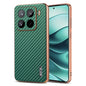 For Xiaomi 15 Pro AZNS Electroplated Edge Carbon Fiber Texture Phone Case(Green)