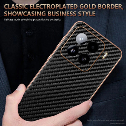 For Xiaomi 15 AZNS Electroplated Edge Carbon Fiber Texture Phone Case(Black)