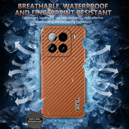 For Xiaomi 15 AZNS Electroplated Edge Carbon Fiber Texture Phone Case(Blue)