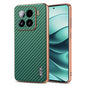 For Xiaomi 15 AZNS Electroplated Edge Carbon Fiber Texture Phone Case(Green)