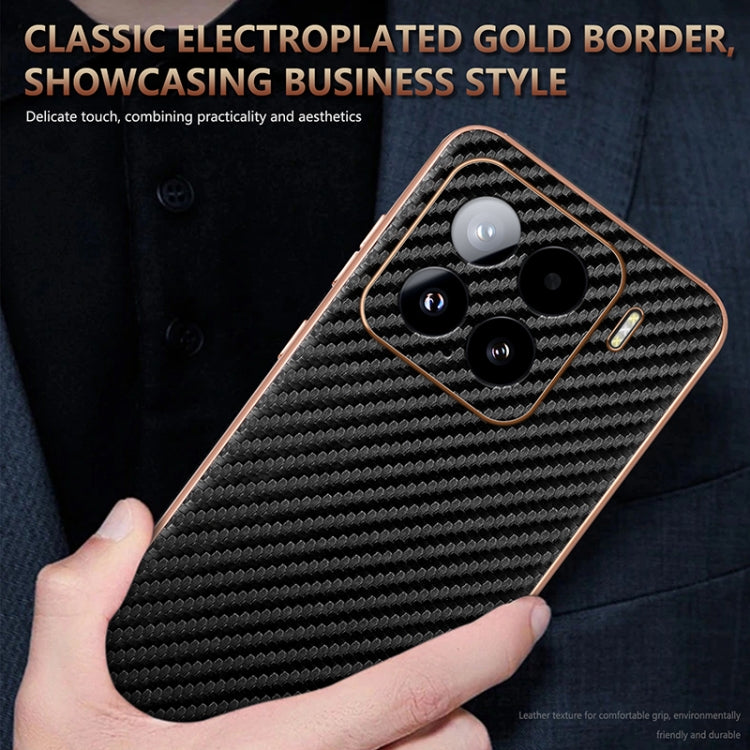 For Xiaomi 15 AZNS Electroplated Edge Carbon Fiber Texture Phone Case(Green)