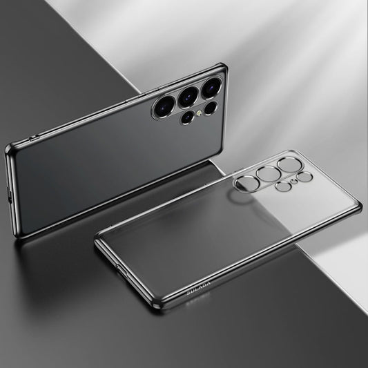 For Samsung Galaxy S25 Ultra 5G SULADA Electroplating Frosted TPU Phone Case(Black)