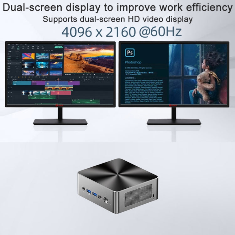 Jumper i5H Mini PC, Intel Alder Lake-N i5-12450H Octa-core 4.4GHz, RAM: 16GB, ROM: 512GB(EU Plug)
