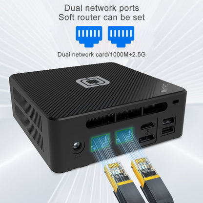 Jumper N100 Pro II Mini PC, Intel 12th Generation Alder Lake-N N100 Quad-core Dual RJ45, RAM: 8GB, ROM: 256GB(US Plug)