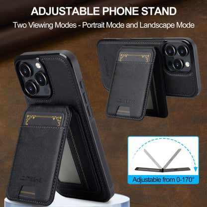 For iPhone 16 Pro Max LC.IMEEKE L3 Series Detachable RFID Card Bag Magsafe Phone Case(Black)