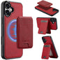 For iPhone 16 LC.IMEEKE L3 Series Detachable RFID Card Bag Magsafe Phone Case(Red)