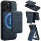 For iPhone 14 Pro Max LC.IMEEKE L3 Series Detachable RFID Card Bag Magsafe Phone Case(Blue)