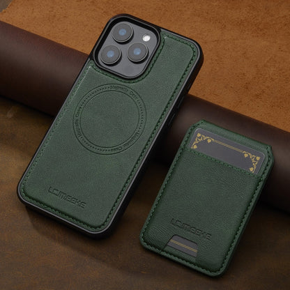 For iPhone 14 Pro Max LC.IMEEKE L3 Series Detachable RFID Card Bag Magsafe Phone Case(Green)