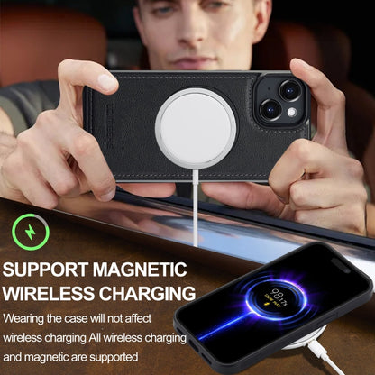 For iPhone 15 LC.IMEEKE L3 Series Detachable RFID Card Bag Magsafe Phone Case(Black)